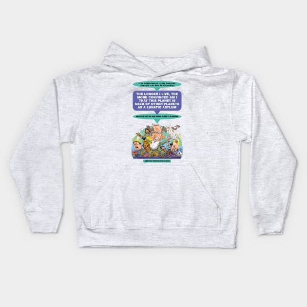 George Bernard Shaw Kids Hoodie by PLAYDIGITAL2020